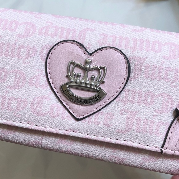 Juicy Couture Chiffon Pink Her Majesty Single Gusset Flap Clutch Wallet NWT - Picture 13 of 16